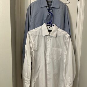 Two men’s like new dress shirts both size15.5 x 34 sleeves cotton
